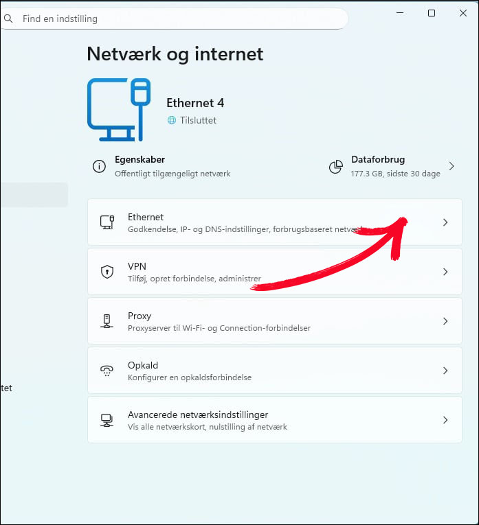 MAC adresse på Windows Step 2
