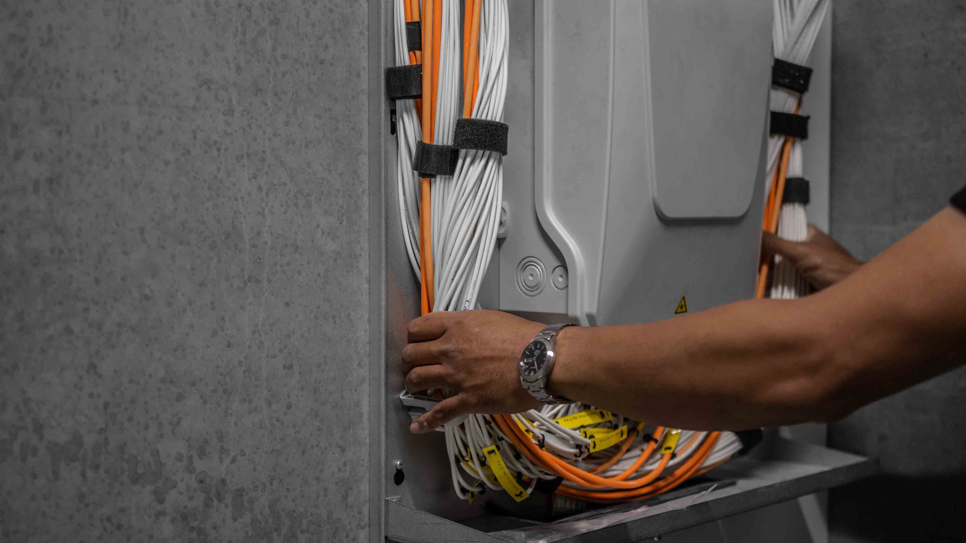 Fiberkabling Nyt Udstyr Med Opmaerkning